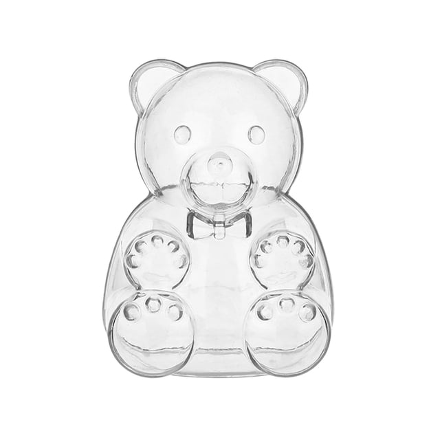 Birdeem 12-Piece Bear Shaped Container Set, Clear Plastic Storage Box with Lid for Candy, Party Favors, Small Gifts and Home Organization