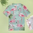 thumbnail image 4 of Flamingo Pattern Women's Short Sleeve Tops Casual Blouses T Shirt, 4 of 6