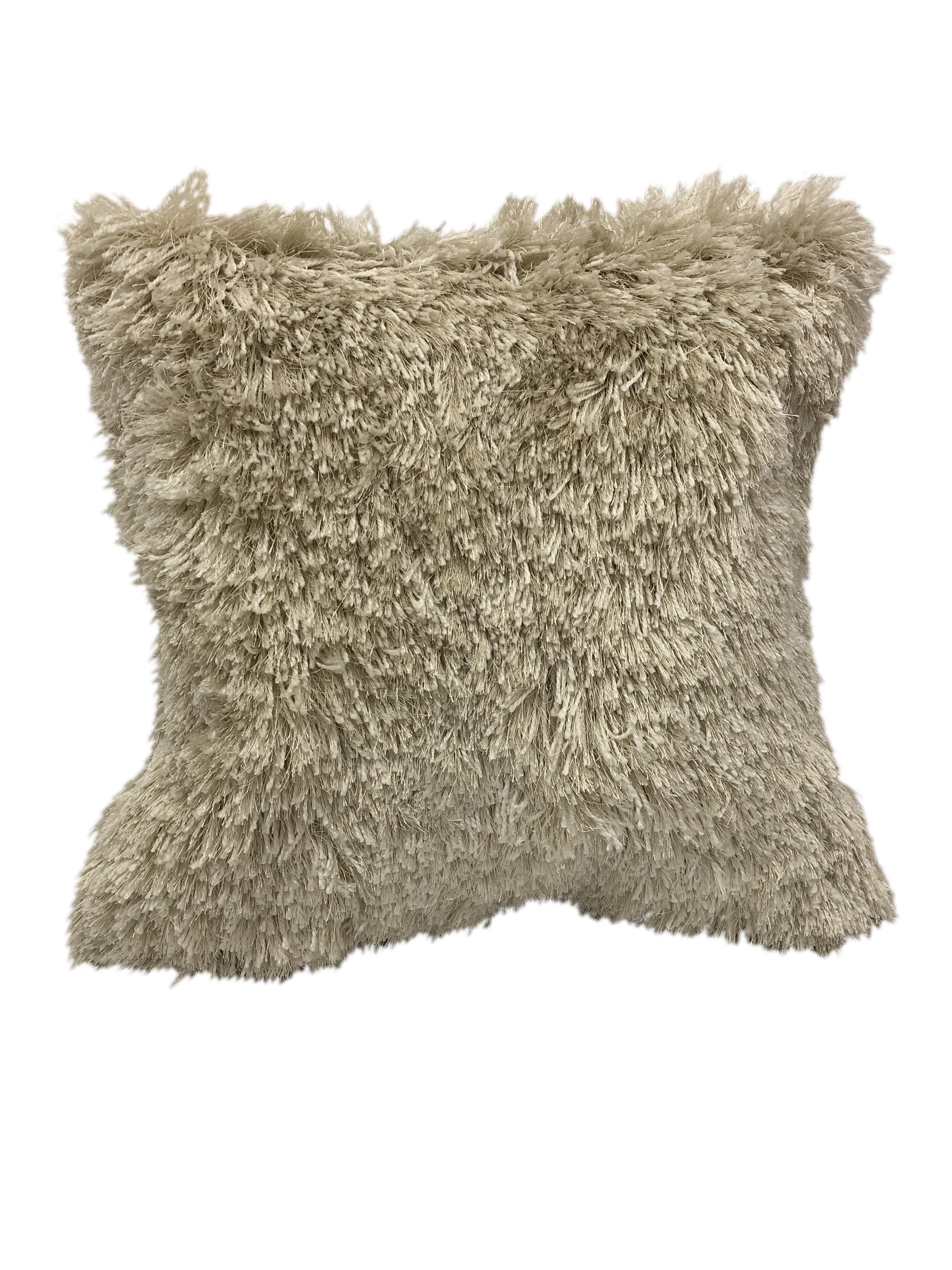 LR Home Fluffy Shag 18" x 18" Ivory / Off White Throw ...