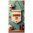 thumbnail image 1 of White Fabric Banner with Red Glittery Earned It Lettering Heart and Star Elements Party Decoration Backdrop for Celebrations Photo Shoots Graduation Parties Valentine Events, 1 of 4