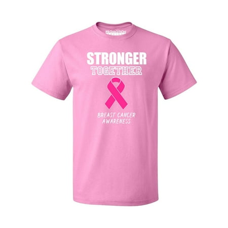 Promotion & Beyond Stronger Together Breast Cancer Awareness Men's T-shirt, L, Azalea (Best Breast Cancer Shirts)