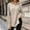 Khaki, variant on Women Plus Size Casual Sweaters Long Sleeve Solid Lapel V-Neck Ribbed Knit Tops Trendy Side Slit Loose Fit Pullover Shirts