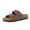 Moss, variant on Logo 100% Genuine Leather Suede Slides for Women, Cushioned Cork Footbed Womens Sandals with Adjustable Buckles and Memory Foam