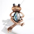 thumbnail image 2 of Broche vintage con forma de rana con concha de abulón, 2,8 x 5,8 cm, 2 of 2