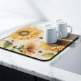 thumbnail image 3 of Washable Rubber Sunflower Cute Floral Dish Drying Mats for Kitchen Counter Home Large Coffee Bar Pad Accessories and Decor for Utensils Stemware 16''x18'', 3 of 7