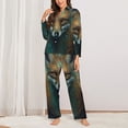 thumbnail image 2 of Fotbe Vintage Pattern Fox Pattern Long Sleeve Pajama Set for Women,Sleepwear Set,2-piece Loungewear Set,Soft PJs Comfy Nightwear with Pockets -X-Large, 2 of 7