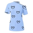 thumbnail image 4 of Fiudx Ofertas Del Día Mujer Verano Cuello Redondo Manga Corta Estampado Sin Tirantes Camiseta Tops Blusas, 4 of 5
