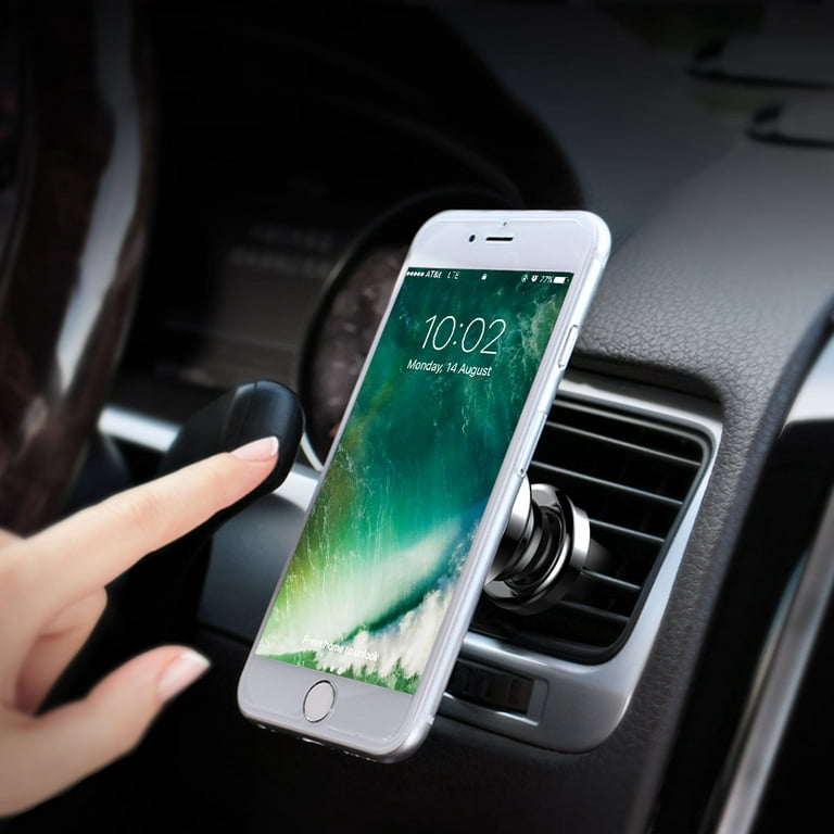 Auto Drive Magnetic Vent Mount Phone Holder with Four Strong Built-in  Magnets,Single-Hand Operation 