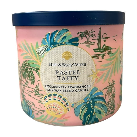 Bath & Body Works Pastel Taffy Scented 3 Wick Candle 14.5 oz