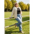 thumbnail image 7 of NAYTOAO Women's Plus Size Jacket: Full‑Zip Long Sleeve Knit Bomber Jacket, Casual Lightweight Streetwear with Pockets for All‑Season Wear, 7 of 7