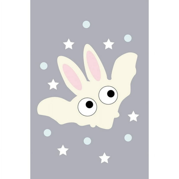 "Yellow Bunny Bat" Painting Print on Wrapped Canvas