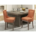 thumbnail image 3 of Orange Thickened Fabric Dining Chairs Set of 6, Kitchen & Dining Room Chairs Set of 6, Upholstered Dining Chairs, Solid Wood Frame (Orange, 6 Pcs), 3 of 12