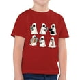 thumbnail image 4 of Yindaity Spooky Ghost Graphic Tee Fun Halloween Shirt for Kids Vibrant Design Cotton Available in Various Sizes(Red,6-7 Years), 4 of 5