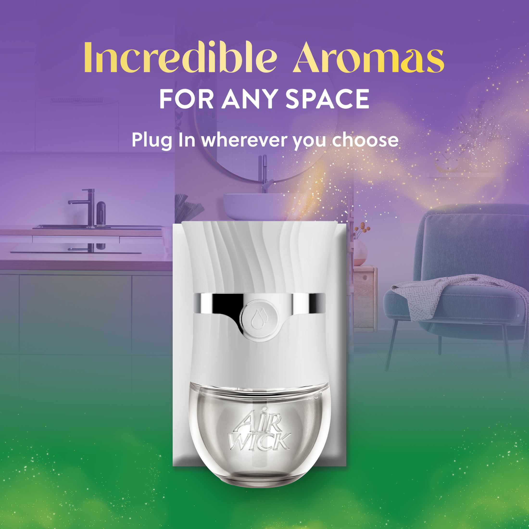 Air Wick Plug-In Scented Oil Air Freshener Warmer Refills, Lavender and Chamomile, 5 Count