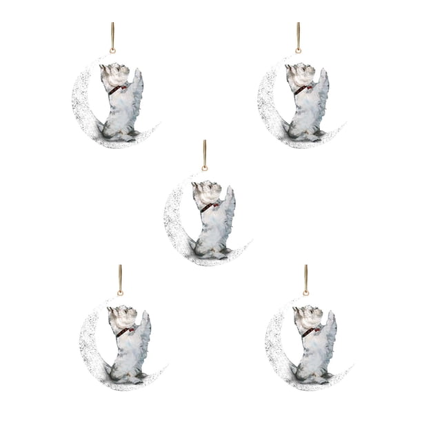 Adorno de Navidad onlyliua en Hierro para Amantes de Los Perros 5 Piezas