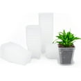 thumbnail image 1 of 3inch Nursery Pots,24 Pcs Thick Plastic Square Planter Pots,Flower Plant Container Seed Starting Transplanting Pots (Clear) Clear, 1 of 7