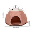 thumbnail image 3 of Hexagon Pet Tent Outdoor Camping Portable Folding Dog Cat House, Waterproof Tear-Resistant Travel Shelter, Mesh Ventilation, Lightweight Bed, 60x60x48cm, 3 of 6