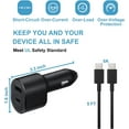 thumbnail image 2 of Super Fast Dual Car Charger (45W+15W) with Super Fast Charging Cable for for TCL 30 XE 5G - PPS Car Charger, 2 of 5