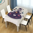 thumbnail image 4 of Yayeee Tablecloths 54" x 54" Rectangle Wrinkle Resistant Party Table Cover, Orange Astronaut Planet, 4 of 8