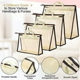 thumbnail image 2 of 16 Pack Clear Handbag Storage Organizer and 16 Stainless Steel S-Hooks Anti-dust Purse Storage Bags with Zipper and Handle Moisture Proof Dust Cover Organizer Bags for Closet Hanging, 4 Assorted Sizes, 2 of 7