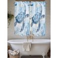 thumbnail image 7 of Living Room Curtains 72 Inches length, Blue Turtle Coastal Window Treatment Curtain Drapes, Coral Beach Nautical Ocean Light Filtering Drapes for Bedroom Laundry Room, 52"x72", 2 Panels, 7 of 7