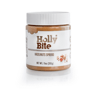 HollyBite, Hazelnut Spread, Vegan, No Sugar Added, Oil free, High Fiber, Keto Friendly | High Protein Gluten Free, Healthy Fat, Real Ingredients | 110Z | 312g | Made in USA