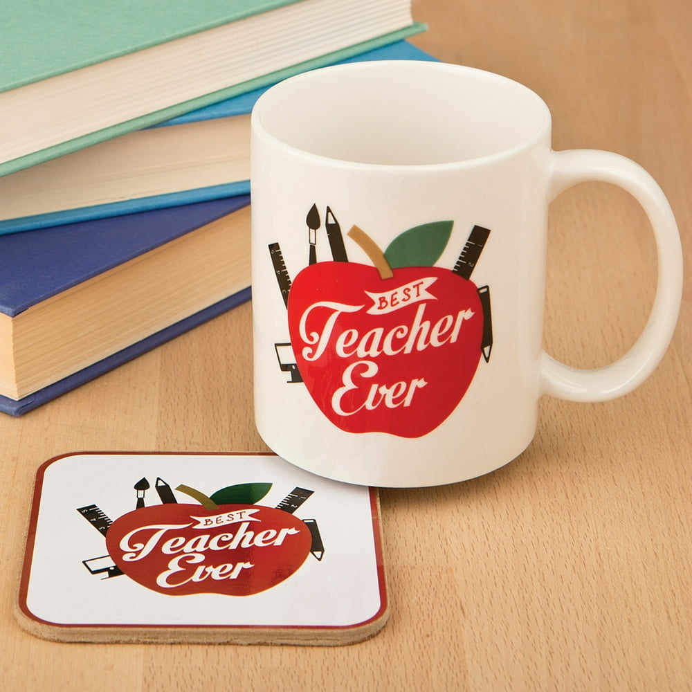 Best Teacher Ever Ceramic Coffee Cup Mug & Coaster Set Perfect Educator