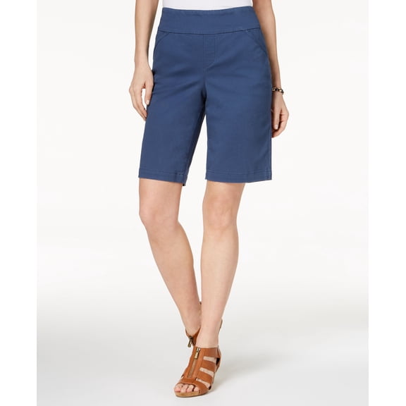 Style & Co Petite Pull On Comfort Fit Bermuda Shorts New Uniform Blue PXL