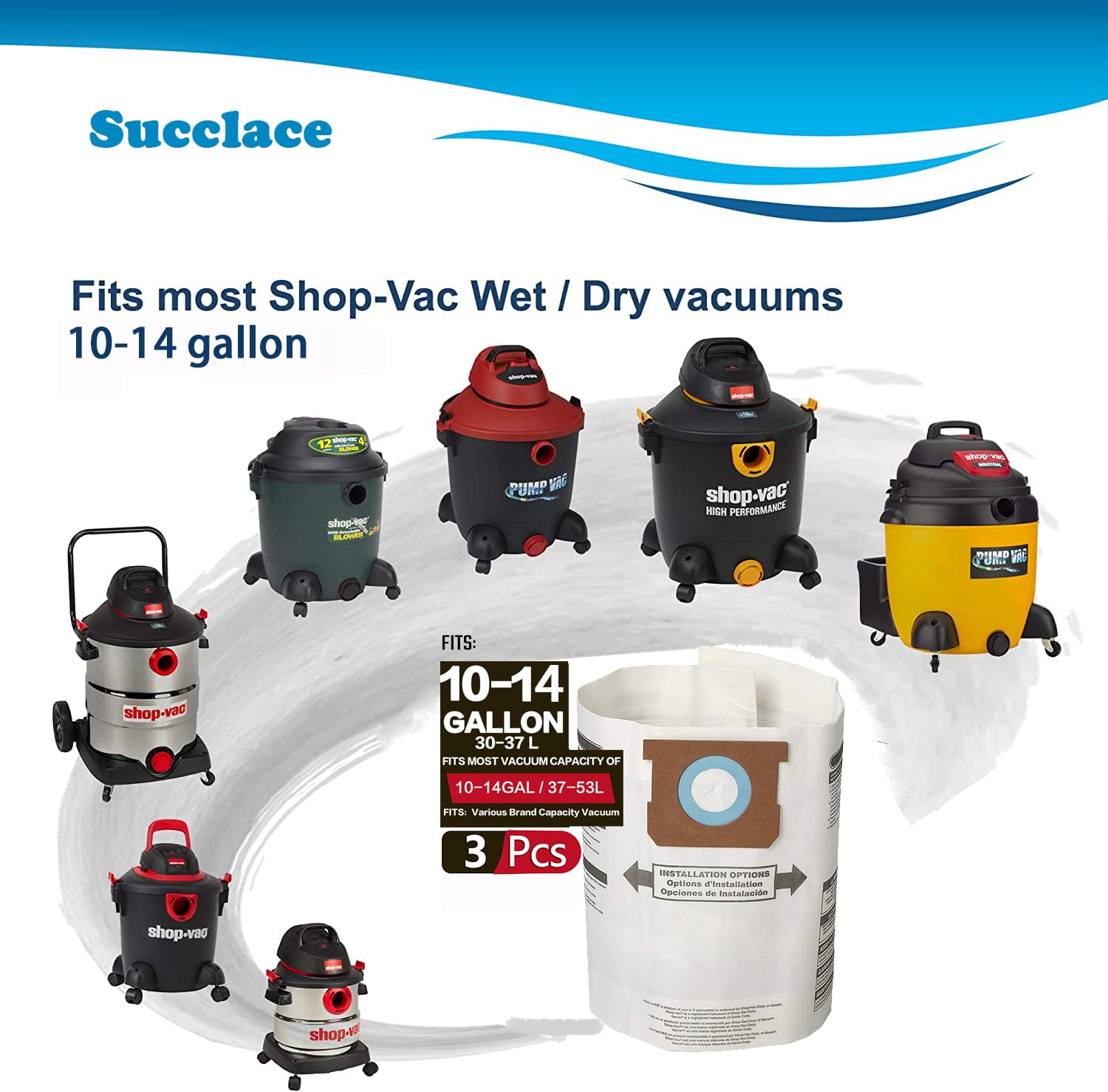 Replacement for ShopVac 9066200 Type F 1014 Gallon Disposable