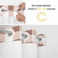 thumbnail image 5 of Brown Checkered No Hook Shower Curtain Waterproof, Bathroom Curtains with Snap in Liners and See Through Top Window, Farmhouse Buffalo Plaid Hotel Style Bathtub Curtains Shower 66"Wx72"L, 5 of 8