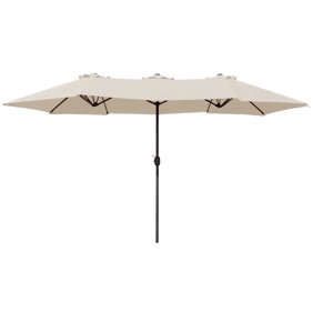 Le Papillon 14 Ft Market Outdoor Umbrella Double Sided Aluminum Table Patio Umbrella With Crank Burgundy Walmart Com Walmart Com