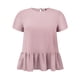 thumbnail image 4 of GRACE & GRANDEUR Blusas de Peplum para Mujeres Talla Grande para el Día de la Madre y Pascua, de Manga Corta, Cuello Redondo, Fluidas, Sueltas, Camisas Casuales de Verano Talla 2X Rosa, 4 of 6