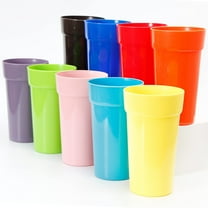 Youngever 9 Pack Plastic Tumblers, Unbreakable Drinking Glasses, Plastic Cups in 9 Assorted Colors (22 Ounce)