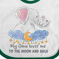 thumbnail image 4 of Inktastic My Oma Loves Me to the Moon and Back Elephant Family Boys or Girls Baby Bib, 4 of 4