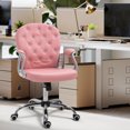 thumbnail image 2 of Vinsetto Height Adjustable Home Office Chair with Button Tufted Backrest, 2 of 10