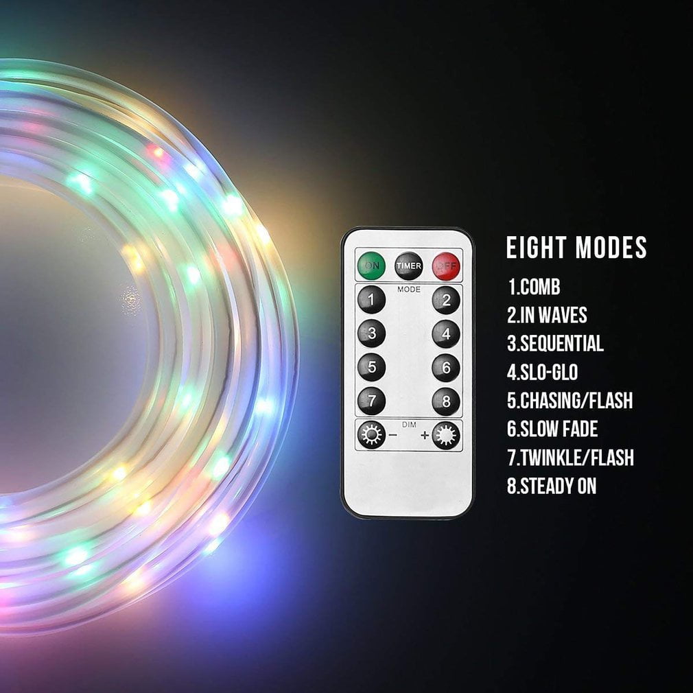 Led Rope Light With Remote Multi Colored Dimmable Waterproof Indoor