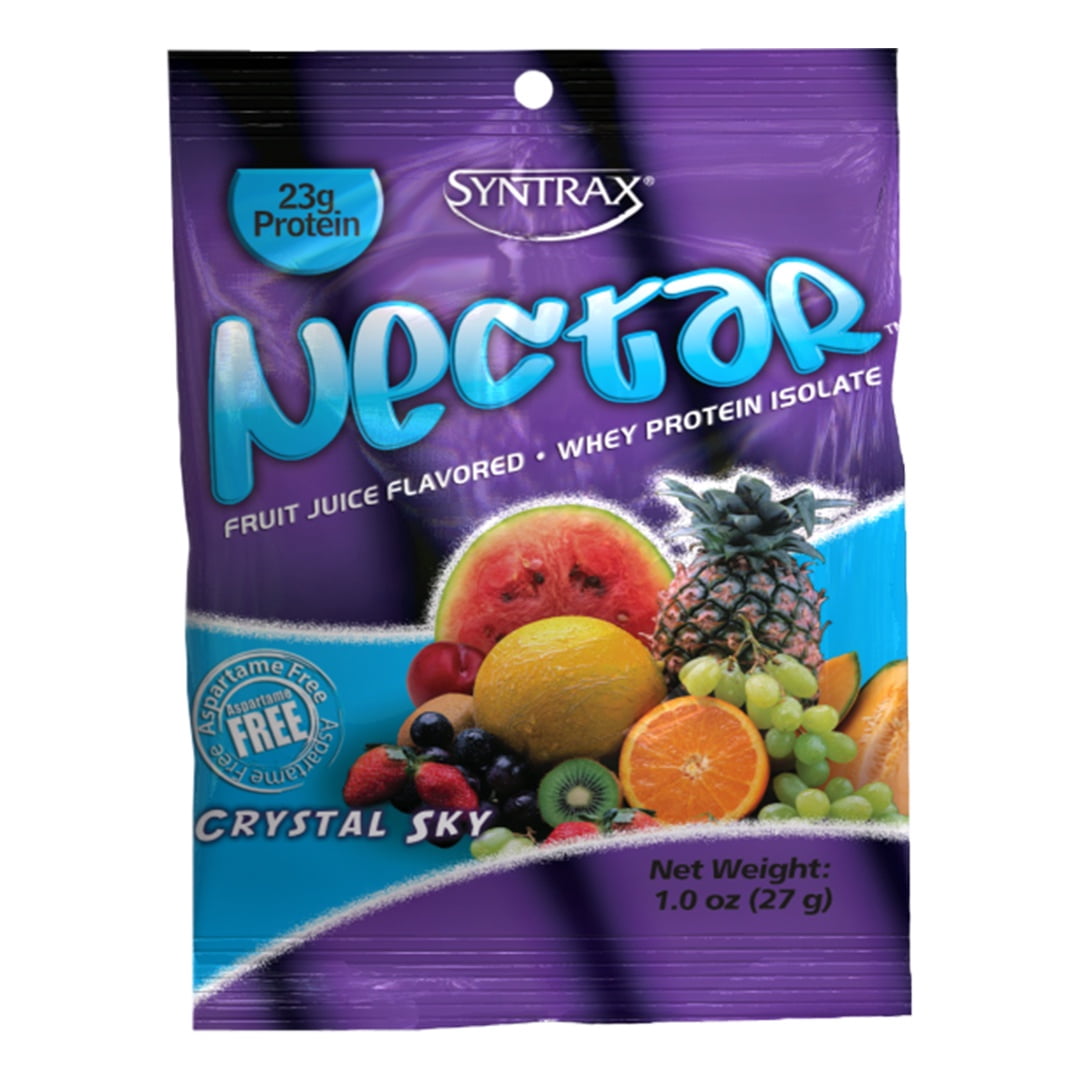 Syntrax Nectar Grab N' Go, 100% Whey Protein Isolate Protein Powder, Caribbean Cooler, 20 Packets (28g/Packet), Refreshing Fruit Juice Flavor