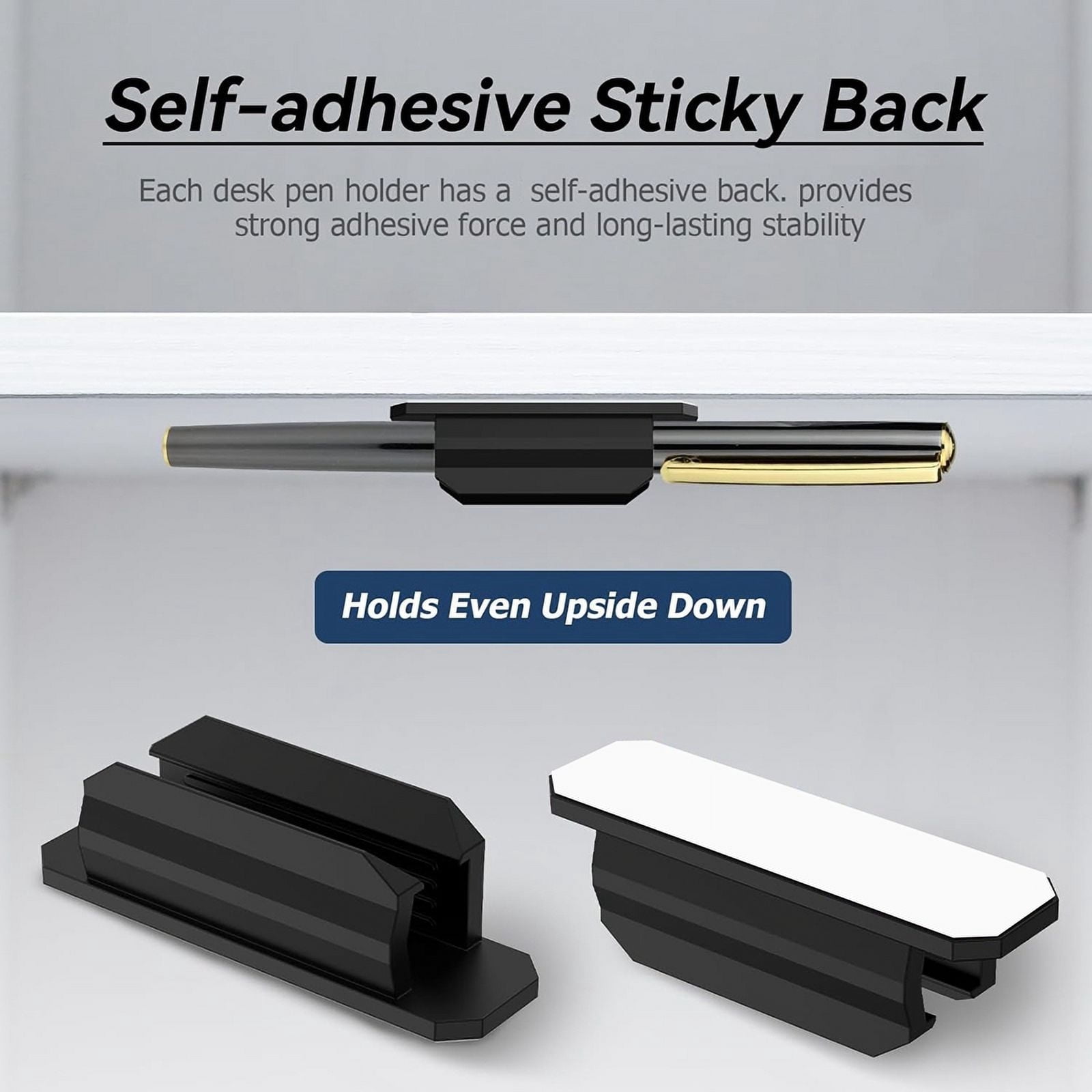 64Pack Adhesive Pen Holder Clipboard Pen Holder Stick on Pencil Holder Self Adhesive Silicone Pencil Marker Clip