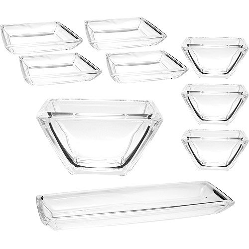 Anchor Hocking Deluxe 9Piece Square Serving Bowl and Platter Set