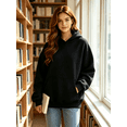 thumbnail image 2 of Women's Oversized Solid Hoodie, Casual Long Sleeve Pullover Hooded Sweatshirt with Kangaroo Pocket, Loose Fit Basic Daily Tops for Fall Winter, 2 of 6