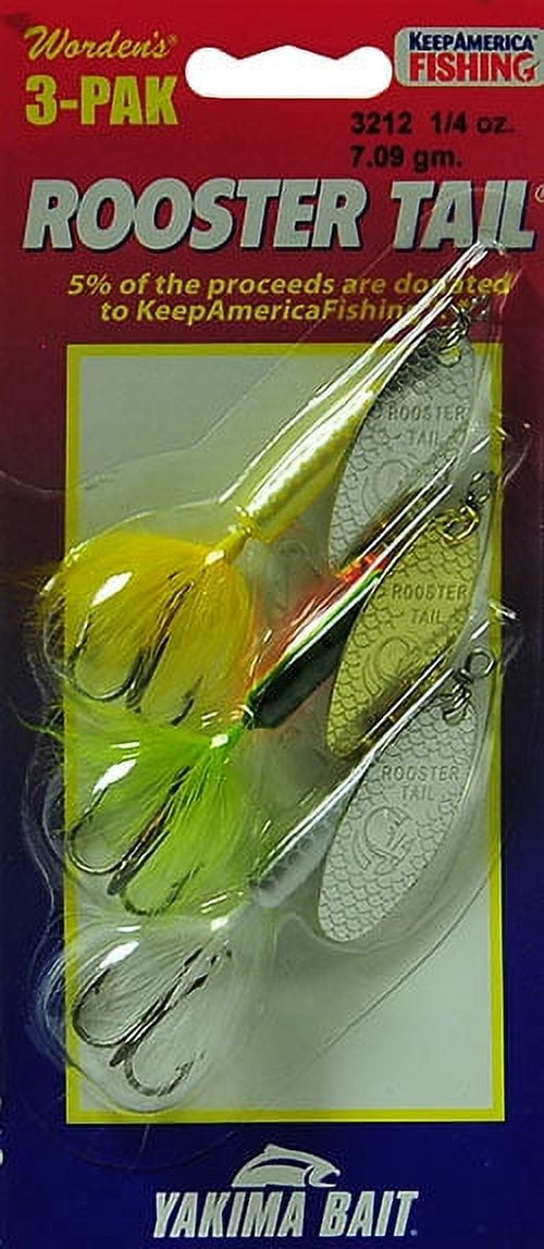 (2 pack) Yakima Bait Worden's Rooster Tail Spinner Trophy Fishing Lure, 3 Count
