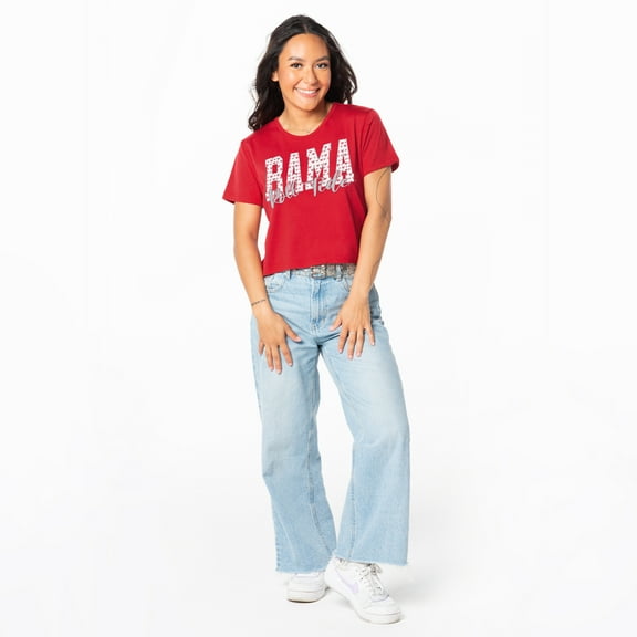 Women's ZooZatz Crimson Alabama Crimson Tide Cropped T-Shirt