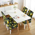 thumbnail image 3 of Fresh Lemon Dining Chair Covers 4 Pack Fresh Yellow Fruit Design Washable Stretch Polyester Slipcovers Removable Seat Protector for Retro or Retro Decor, 3 of 7
