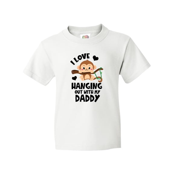 Inktastic Monkey I Love Hanging out with My Daddy Youth T-Shirt