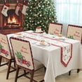 thumbnail image 4 of Merry Christmas Winter Chair Covers Set of 4 Red Truck Red Plaid Xmas Linen Chair Back Covers Stretch Removable Washable Slipcovers Protector for Dining Room Kitchen Party Decor, 4 of 5