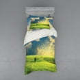 thumbnail image 2 of Ambesonne Landscape Bedding Set 4 Pcs, Summer Spring Rural, Queen, Blue Green, 2 of 3