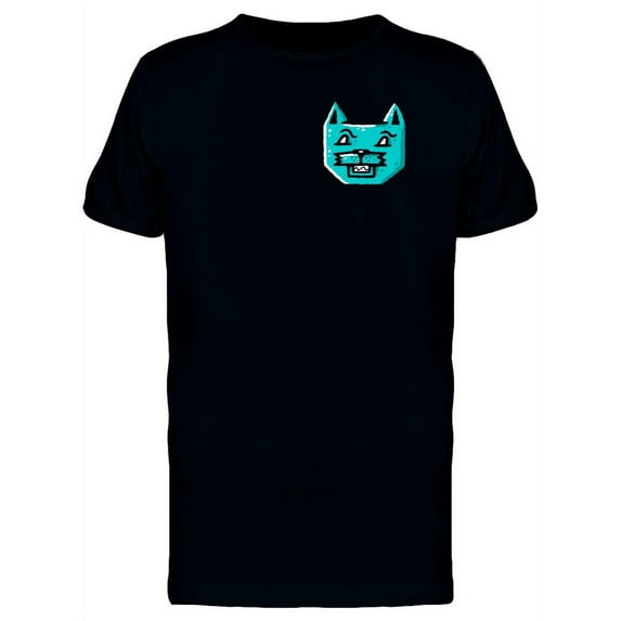 Retro Head Of A Blue Cat T-Shirt Men -Image by Shutterstock, Male x-Large