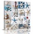 thumbnail image 2 of Coastal Wall Art Painting on Canvas, Summer Beach Starfish Nautical Sea Shell Canvas Art Home Prints Wall Art Framed Modern Artwork for Living Room Bedroom Wall Decor 20x20in, 2 of 9