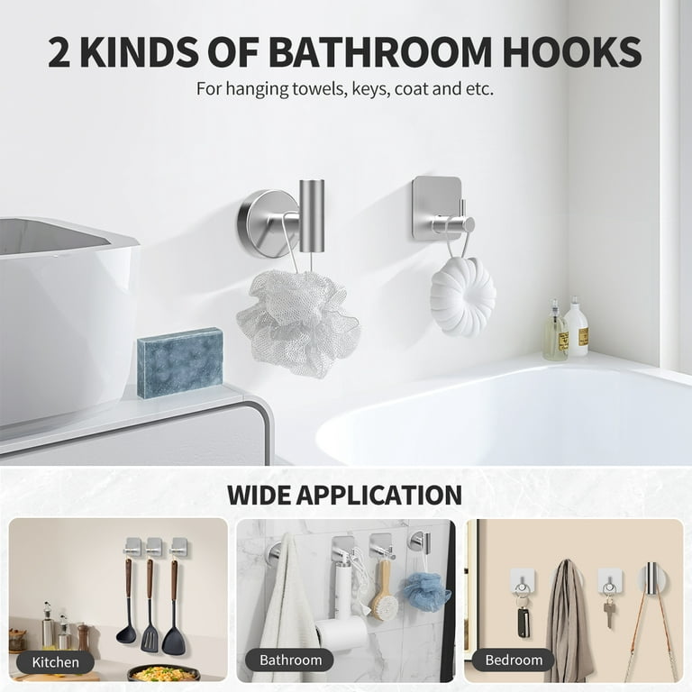 Bathroom Hardware Set, 7 Pieces Bathroom Accessories Set Includes 24 Towel  Bar, Toilet Paper Holder, Towel Ring, Robe Hook, Brushed Nickel 
