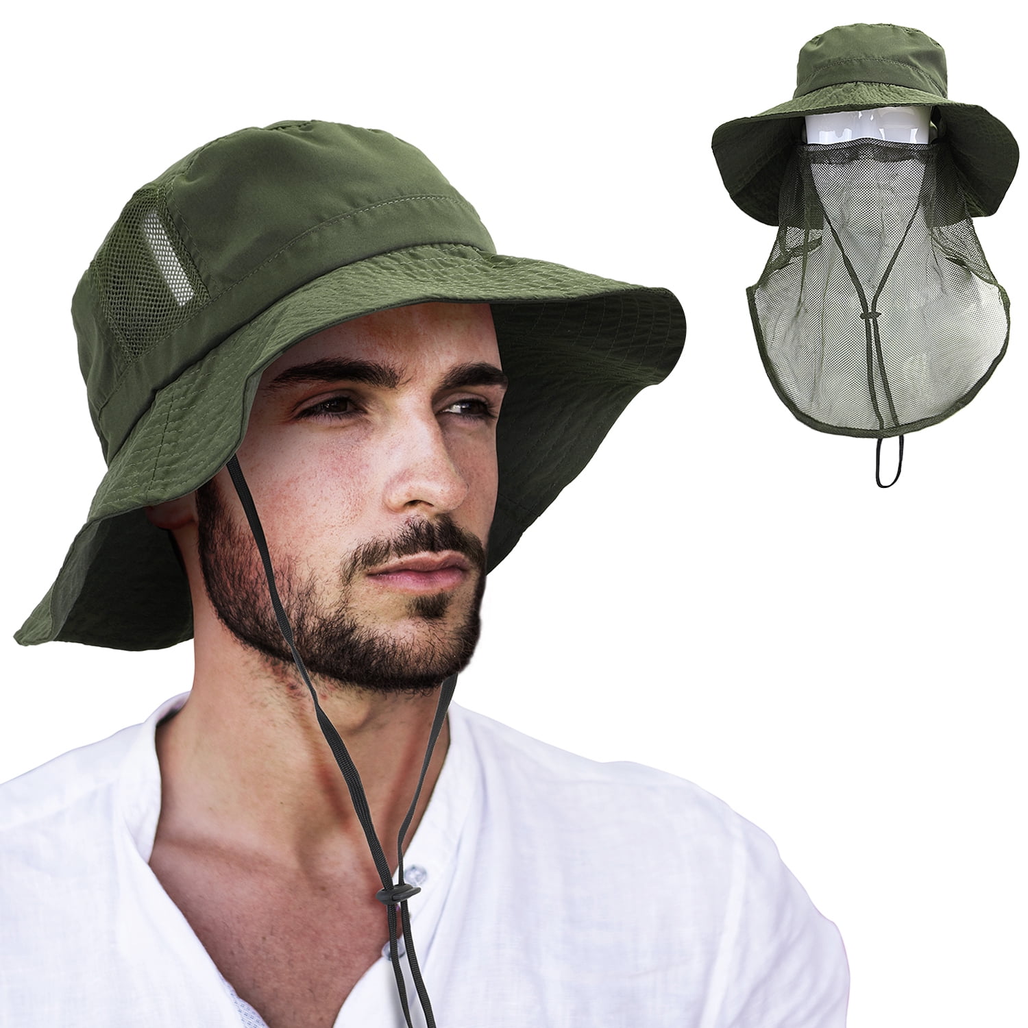 Rebecca Women's UV Protection Sun Hat With Mosquito Net - Foldable Outdoor Hat For Hiking & Fishing - View #6
